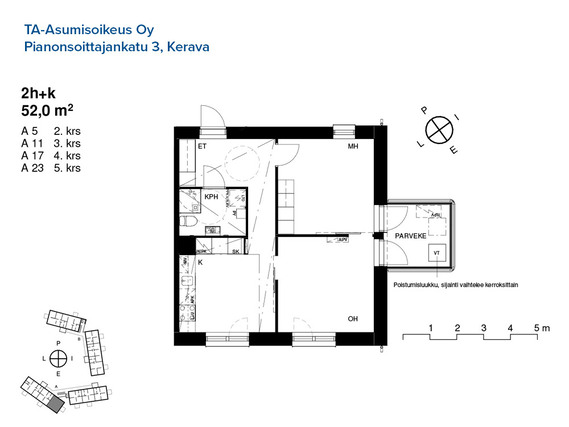 Right of occupancy apartment Kerava Ylikerava 2 rooms