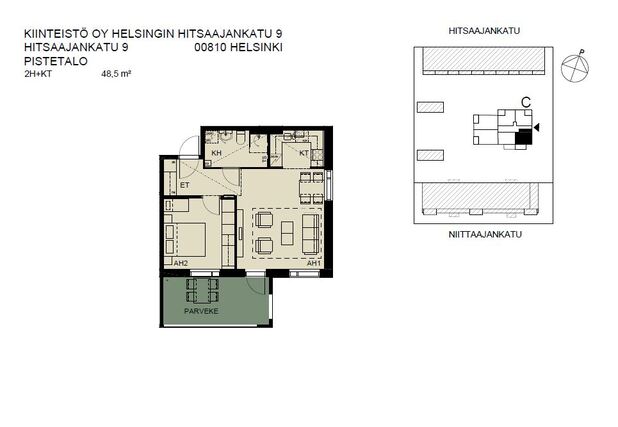 Rental Helsinki Herttoniemenranta 2 rooms Pääkuva