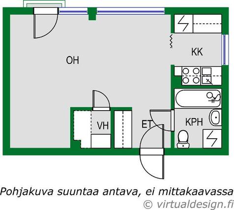 Vuokra-asunto Nurmijärvi Klaukkala Yksiö