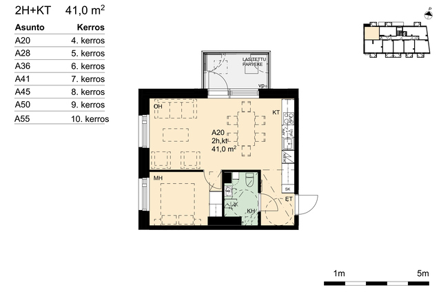 Rental Helsinki Keski-Pasila 2 rooms