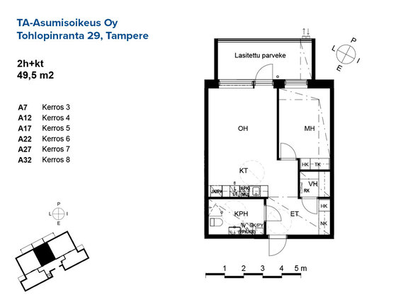 Asumisoikeusasunto Tampere Epilänharju Kaksio