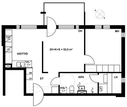 Asumisoikeusasunto Lappeenranta Pikisaari Kaksio