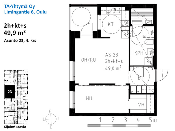 Vuokra-asunto Oulu Limingantulli Kaksio