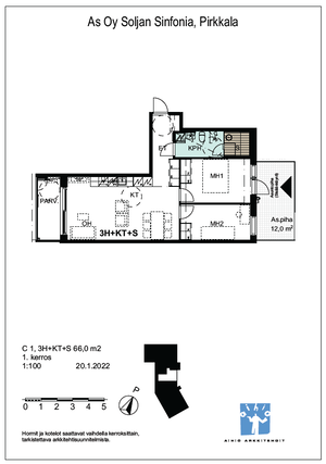 Rental Pirkkala Solja 3 rooms