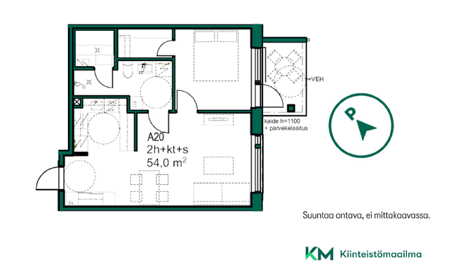 Vuokra-asunto Oulu Toppilansalmi Kaksio