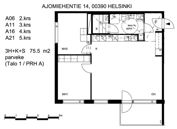 Asumisoikeusasunto Helsinki Konala 3 huonetta