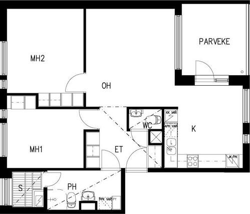 Right of occupancy apartment Helsinki Pitäjänmäki 3 rooms