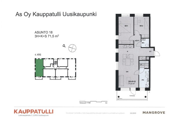 Vuokra-asunto Uusikaupunki Ketunkallio 3 huonetta