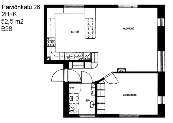 Rental Iisalmi  2 rooms Julkisivu