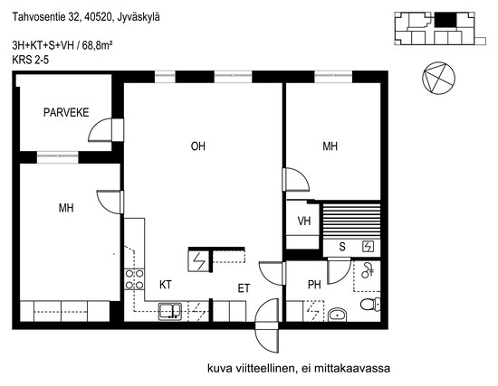 Vuokra-asunto Jyväskylä Kuokkalanpelto 3 huonetta Julkisivukuva