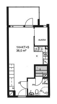 Vuokra-asunto Oulu Alppila Yksiö -