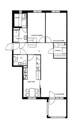 Right of occupancy apartment Lappeenranta Skinnarila 3 rooms