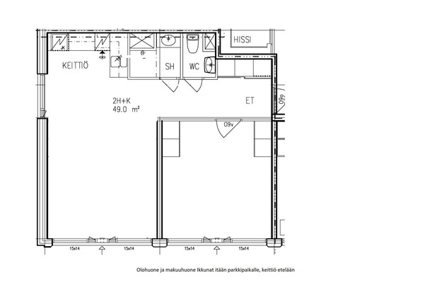 Rental Kouvola Eskolanmäki 2 rooms Kampanja