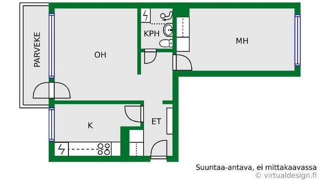 Vuokra-asunto Helsinki Vuosaari Kaksio Julkisivu talvella