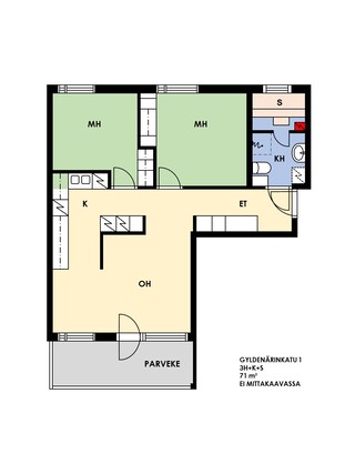 Right of occupancy apartment Espoo Leppävaara 3 rooms