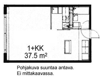 Vuokra-asunto Oulu Kaukovainio Yksiö Julkisivu