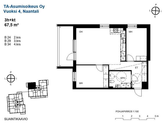 Asumisoikeusasunto Naantali  3 huonetta