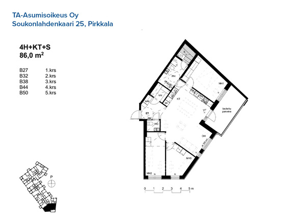 Asumisoikeusasunto Pirkkala  4 huonetta