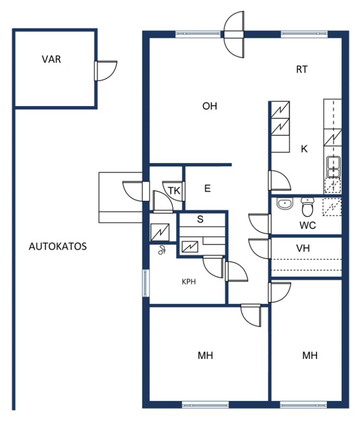 Rental Kerava Sariolanmäki 3 rooms Erittäin tilava ja valoisa olohuone.