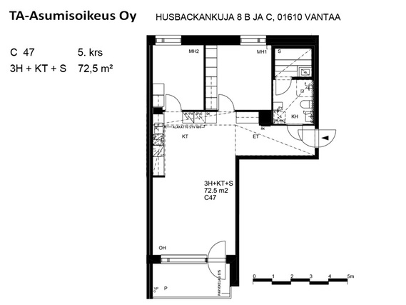 Asumisoikeusasunto Vantaa Kaivoksela 3 huonetta