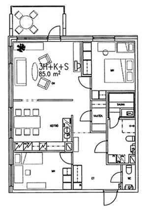 Right of occupancy apartment Lappeenranta Pikisaari 3 rooms