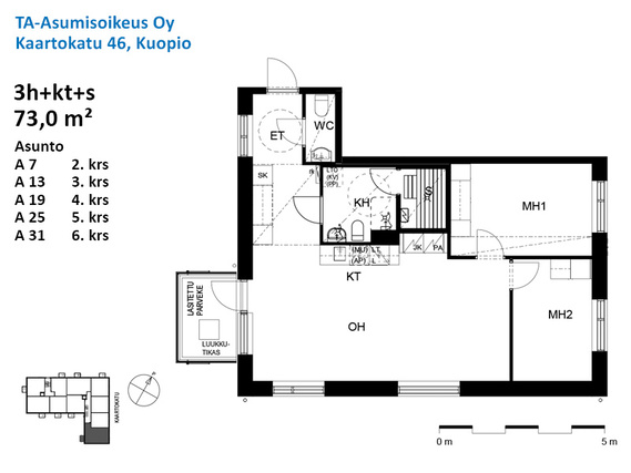 Asumisoikeusasunto Kuopio Haapaniemi 3 huonetta