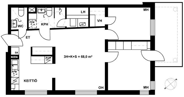 Rental Lappeenranta Kimpinen 3 rooms