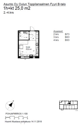 Rental Oulu Toppilansalmi 1 room