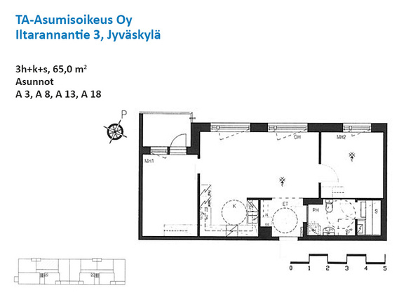 Asumisoikeusasunto Jyväskylä Kuokkala 3 huonetta