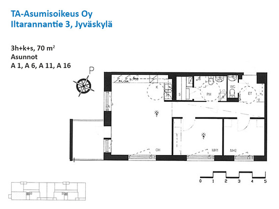 Asumisoikeusasunto Jyväskylä Kuokkala 3 huonetta