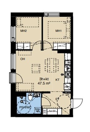 Rental Vantaa Martinlaakso 3 rooms
