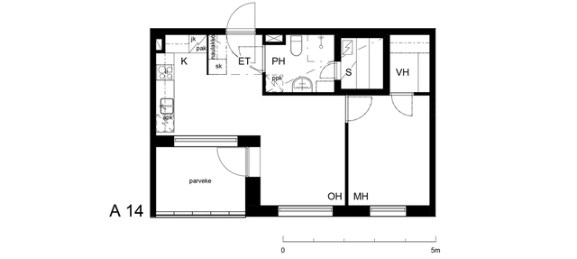 Rental Seinäjoki Keskusta 2 rooms A 14  Torikatu 21 A 14