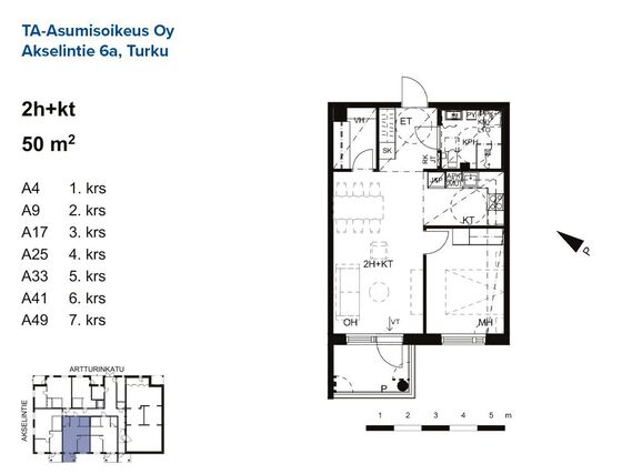 Right of occupancy apartment Turku Iso-Heikkilä 2 rooms