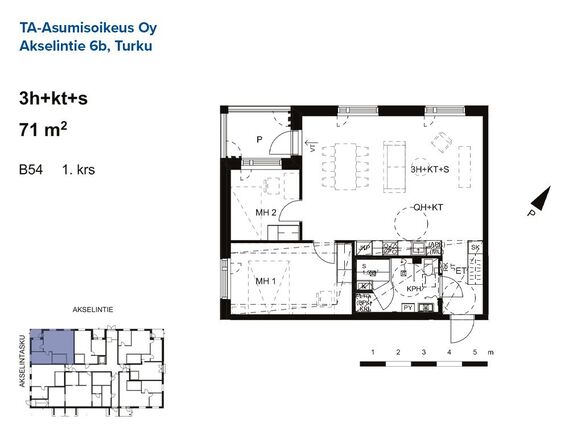 Right of occupancy apartment Turku Iso-Heikkilä 3 rooms