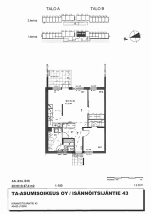 Right of occupancy apartment Jyväskylä Väinölä 3 rooms