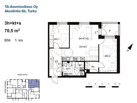 Right of occupancy apartment Turku Iso-Heikkilä 3 rooms