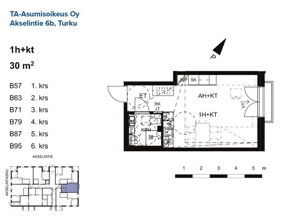 Right of occupancy apartment Turku Iso-Heikkilä 1 room