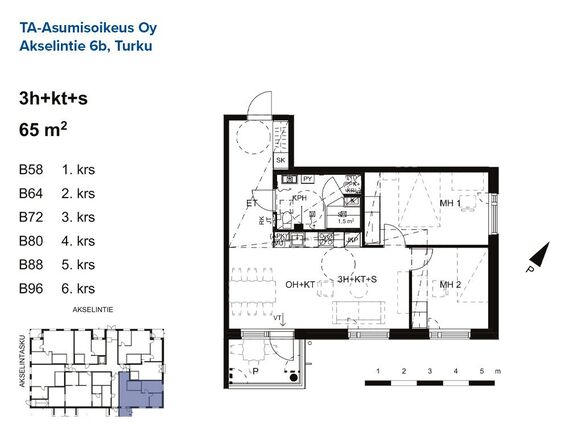 Right of occupancy apartment Turku Iso-Heikkilä 3 rooms