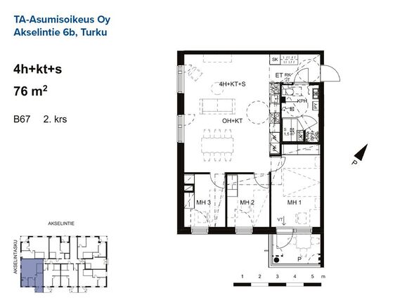 Right of occupancy apartment Turku Iso-Heikkilä 4 rooms