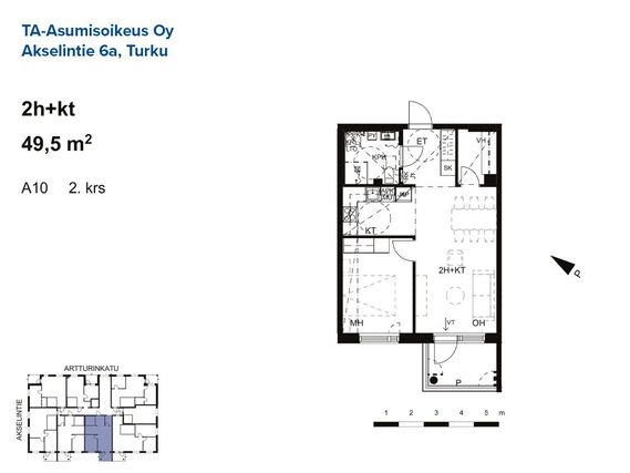 Right of occupancy apartment Turku Iso-Heikkilä 2 rooms