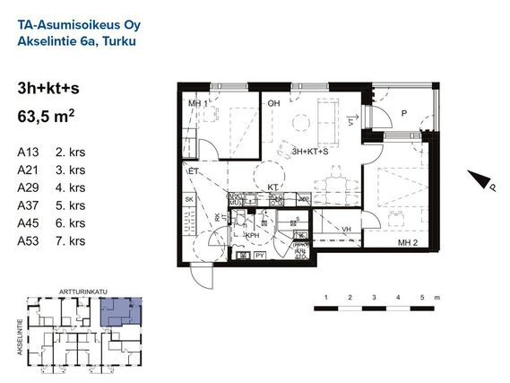 Right of occupancy apartment Turku Iso-Heikkilä 3 rooms