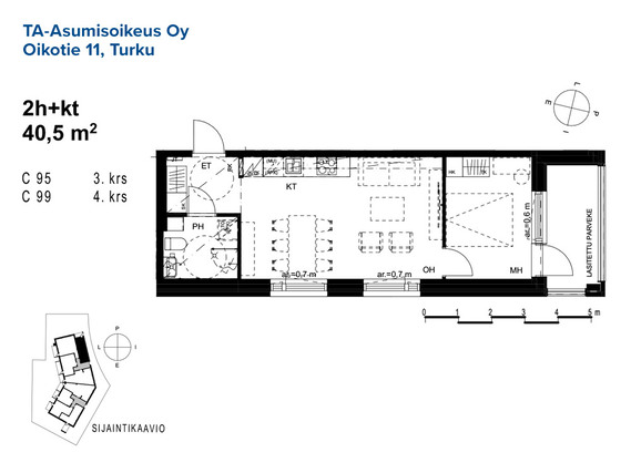 Right of occupancy apartment Turku Raunistula 2 rooms