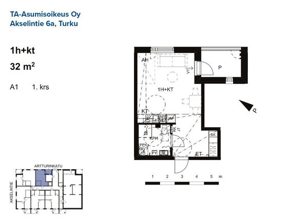 Right of occupancy apartment Turku Iso-Heikkilä 1 room