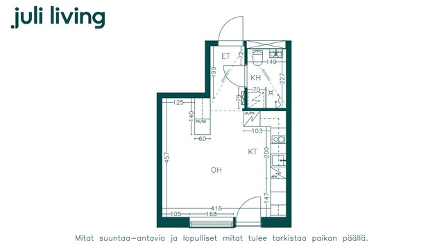 Vuokra-asunto Turku Pukkila Yksiö Yleiskuva