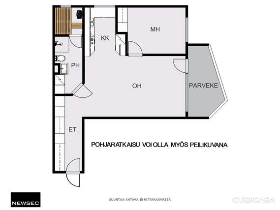 Vuokra-asunto Rovaniemi Keskusta Kaksio Julkisivu