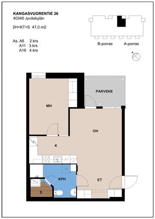 Right of occupancy apartment Jyväskylä Huhtasuo 2 rooms