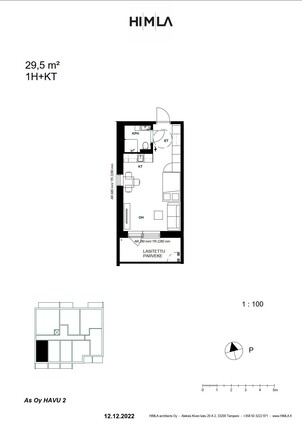 Rental Tampere Hervanta 1 room Olohuone