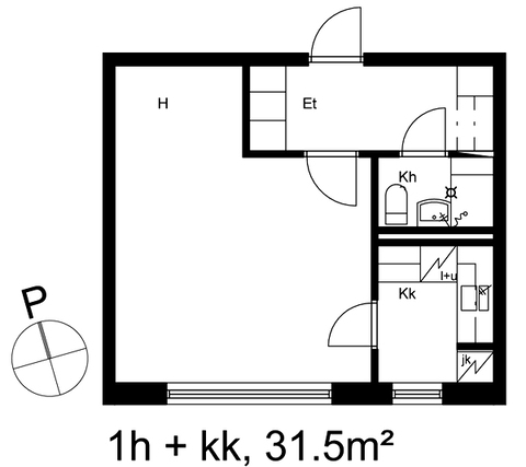 Rental Oulu Laanila 1 room Julkisivukuva