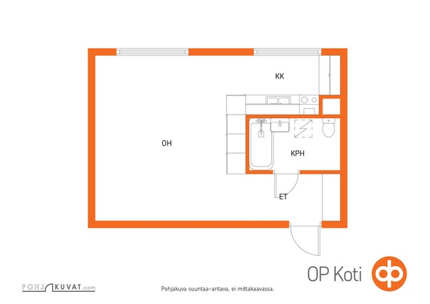 Vuokra-asunto Oulu Kaukovainio Yksiö