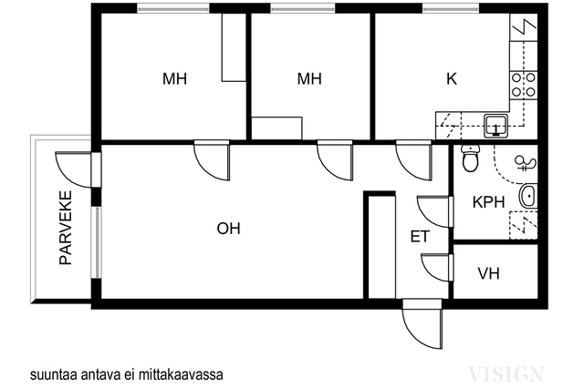 Vuokra-asunto Lappeenranta Keskusta 3 huonetta